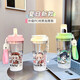 Der Wasserbecher von Xianggeng Bird Genshin Impact Naxida Girls, die hochwertige Sportstudenten mit großer Kapazität, männliche und weibliche Plastik-Anti-Fall-Strohhalm BXAO15941 DADA Sandou Design [500 ml weiß] begleitet