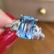 HEEKAIYI Santa Maria aquamarine ring for women 18k gold diamond ring Chinese Valentine's Day birthday gift for wife Selected 2.35 carats/Santa Maria color