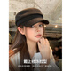 CGEDIAO Black Antique Linen Woven Beret Women's Autumn Thin Versatile Face Showing Little Newsboy Painter Octagonal Hat Trendy #1714-Beige M Can generally be worn (54-59c)