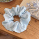 Forest style polka dot bow hair tie for women 2025 new style blue hair tie hair rope flower hair accessory French white polka dot hair ring - 1 piece