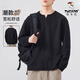 Woodpecker (TUCANO) Henry collar men's long-sleeved T-shirt autumn and winter new trendy tops plus velvet sweatshirt men's inner bottoming shirt men 3309 black XL weight 130-150Jin Jin equals 0.5 kg