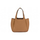 PRADA metal lettering logo leather vegetable basket tote bag shopping bag handbag women's caramel color basic outfit (bag + dust bag)