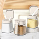 Mengting (MENGTING) seasoning box seasoning bottle 2-piece set glass seasoning bottle seasoning jar seasoning jar set salt shaker storage jar seasoning box