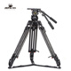JP-v20L/V20T PRO broadcast-grade professional camera tripod movie-grade hydraulic damping gimbal tripod set film and television telephoto lens high load-bearing portable JP V20L tripod set (aluminum alloy)