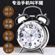 OLOEY alarm clock super loud 120 decibels high volume desktop metal ring clock for boys and girls dormitories of junior high school students, upgraded charging, luminous ice crystal white + free USB charging cable, super loud ringtone 120 decibels