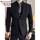 Woodpecker (TUCANO) Spring and Autumn Black Slim Suit Men's Business Casual Korean Style Small Suit Men's Wedding Dress Set Black + White Shirt [Tie] M