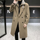 Playboy (PLAYBOY) Winter Thickened Woolen Coat Men's Mid-Length Design Fake Two-piece Warm and Cold-resistant Windbreaker Jacket with Fur Collar Khaki XL (120-140Jin Jin is equal to 0.5kg)