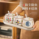 GPHF Japanese ceramic seasoning jar three-piece combination seasoning jar salt shaker home kitchen seasoning box combination set mixed three-piece set + spoon tray