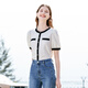 Betu women's summer new shirt French style round neck elegant commuting shirt women 2303T54 off-white S