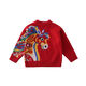 Disney Children's Thickened New Year Festive Red New Year's Greeting Clothes 2026 Winter Year of the Horse Sweater Boys and Girls Knitted Sweater Performance Clothes Arm Colorful Pony Sweater 160