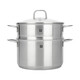 ZWILLING double-layer steamer stainless steel soup pot steamer pot steamer drawer steamer dual-purpose pot steamer fish pot soup pot household large capacity soup pot + steamer 2 layers 24cm