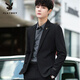 Playboy Suit Men's Casual Suit Formal Groomsman Suit Small Suit Jacket Men Black Single Suit XL 175 Recommended 115-130 Jin Jin equals 0.5 kg