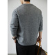 Kuraishi Kazuki trendy brand old money retro Henry collar sweater men's 2025 autumn and winter fashion versatile casual warm top light gray M