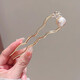 KZD old phoenix two generations happy flower hairpin ladies imitation pearl ancient style modern hairpin U-shaped hairpin comb