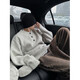 Denvanwei Henry collar light gray sweater men's autumn and winter lazy sweater American retro relaxed jacket light gray M (recommended 90-100Jin Jin equals 0.5 kg)