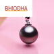 Bhiodha black pearl pendant white gold exquisite solid leaf style gift for mother or girlfriend 90-100mm