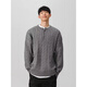 American Henry Collar Sweater Men's Autumn and Winter Cleanfit Loose Lazy Twist Knit Sweater with Bottoming Top Gray XL