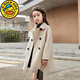 G.DUCKKIDS high-end double-sided cashmere coat for girls 2025 autumn and winter new style children's woolen woolen woolen coat for older children off-white 150 cm