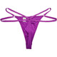 Men's T-string underwear stretch ice silk large pouch double-strap thong underwear with ring sexy underwear men's T-pants breathable purple S