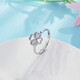 Laofu gold platinum shadow bead edge love four-leaf clover ring live ring about 3g