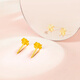 Samedi, Clover à quatre feuilles chanceux, boucles d'oreilles en or Gold 999, prix du cadeau d'anniversaire pour filles A0912975, une paire, environ 0,85 g