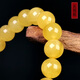 Amber style, one object, one picture, one certificate, beeswax bracelet for women, natural amber bracelet, Russian chicken fat yellow round beads, no cracks, bracelet 10.66g, bead diameter 10mm