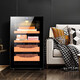 Shantou Lincun 65C temperature controlled humidifying cigar cabinet mini small household cedar wood electronic wine cabinet cigarette cabinet 68C fifth generation temperature and humidity control 2 2 black