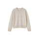 MUJI Women's Wool Washable Medium Gauge Crew Neck Sweater Women's Sweater 25 Winter Women's Oatmeal M (160/84A)