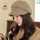 Scarecrow (MEXICAN) Hat Women Korean Version Versatile Ins Octagonal Beret Autumn and Winter Fashion British Simple Internet Celebrity Painter Hat White One Size