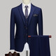 AX Armani groom suit men's three-piece slim wedding dress high-end striped suit striped blue two-piece suit (suit + pants) S