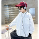 Children's clothing boys' spring white shirts 2025 new medium and large children's spring and autumn boys' spring long-sleeved shirts trendy white 130