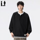 CHOCOOLATE it2025 Autumn Henry Collar Sweatshirt Men's Loose Casual Pullover Black M Recommended 110Jin Jin is equal to 0.5kg -125Jin Jin is equal to 0.5kg