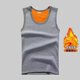 Winter men's thermal vest plus velvet thickening slim fit bottoming stomach protection vest vest sleeveless trendy 2025 model J09 vest-black 2XL
