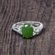 KZD Old Phoenix 999 sterling silver Hetian jade plated platinum jasper inlaid emerald open female ring ring JZ004 chrysoprase ring