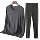 Les vêtements d'automne modaux de Xin Shangyou pour hommes et les pantalons d'automne sont-ils à collier faible lâche élastique ultra-mince usure de filetage d'automne à l'ajustement proche des vêtements et pantalons de fil Gris clair 3xl 160-190jin [Jin est égal à 0,5 kg]