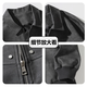 NASALIKE official leather jacket men's autumn and winter American lapel leather jacket men's large size warm velvet jacket handsome motorcycle suit black gray regular 7XL (180-195cm 250-270Jin Jin equals 0.5 kg)
