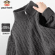 Paul Frank sweater men's autumn and winter casual sweater men's half turtleneck zipper wool top jacket dark gray 3XL