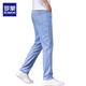 Romon high-end light blue ice silk jeans men's summer thin Tennis straight men's pants new summer pants men's casual 9767 light blue + 9767 medium blue 34