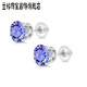 Lanlian 1.8 carat tanzanite earrings for women 14K gold colored gemstone couple earrings 6mm classic earrings gift