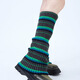 Specializing in subculture y2k hot girl style leg covers, breathable, sweat-absorbent, trendy color strips, contrasting colors, warm and slimming, knitted pile socks, gray green, one size fits all