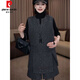 Pierre Cardin fashionable small fragrant vest set 2025 new women's autumn and winter mid-length sleeveless woolen jacket and shorts two-piece set gray vest + shorts S 85-95