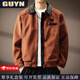 GUYN High-End Brand Men's American Retro Corduroy Jacket Men's 2025 Autumn Lapel Loose Casual Jacket Men's Army Green Army Green 2XL 185