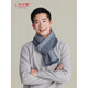 Shanghai Story New Product Autumn and Winter New Scarf Men's Wool Knitted Warm Thickened Scarf Elderly Gift Box Gentleman Style-Light Brown