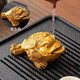 Luxu Orange Color Changing Tea Pet Ornaments Golden Toad Tea Table Toad Premium Tea Accessories Tea Table Creative Color Changing Tea Pet