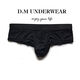 DM men's underwear low waist sexy ice silk thin breathable transparent T pants single thong thong sexy high elastic protrusion black XL