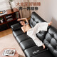 Jingdong Tokyo-made large black bear semi-green leather electric functional sofa leather living room 2025 new double electric 2.8m