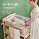 Benetree solid wood changing table baby care table massage and touch multi-functional newborn baby removable crib double changing table (all solid wood) + cotton pad + storage box