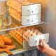 Ostar's new egg storage box drawer-type home refrigerator egg rack kitchen egg artifact food-grade egg storage box cream white single layer can hold 18 eggs
