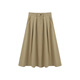 Youxiang Amber Cold Light Khaki Skirt Women's 2025 Autumn New High Waist Slim A-Line Skirt Umbrella Skirt Khaki Belt L L