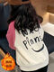 Girls sweatshirt 2025 new fashionable color matching autumn and winter children's wear student tops pink cute and versatile regular style pink 85 90cm recommended around 75-85cm